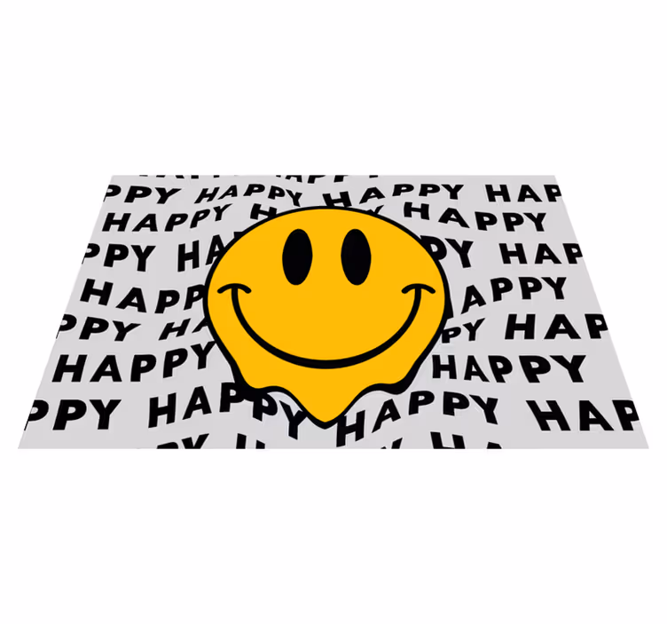 Individual de mesa frase cara sonriente feliz - TenVinilo
