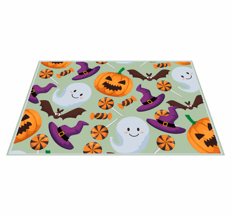 Individual mesa halloween elementos coloridos de halloween - TenVinilo