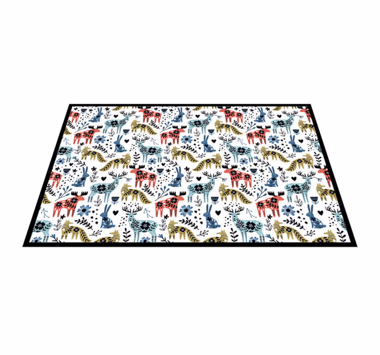 Individual mesa infantil patrón de animales caprichosos - TenVinilo