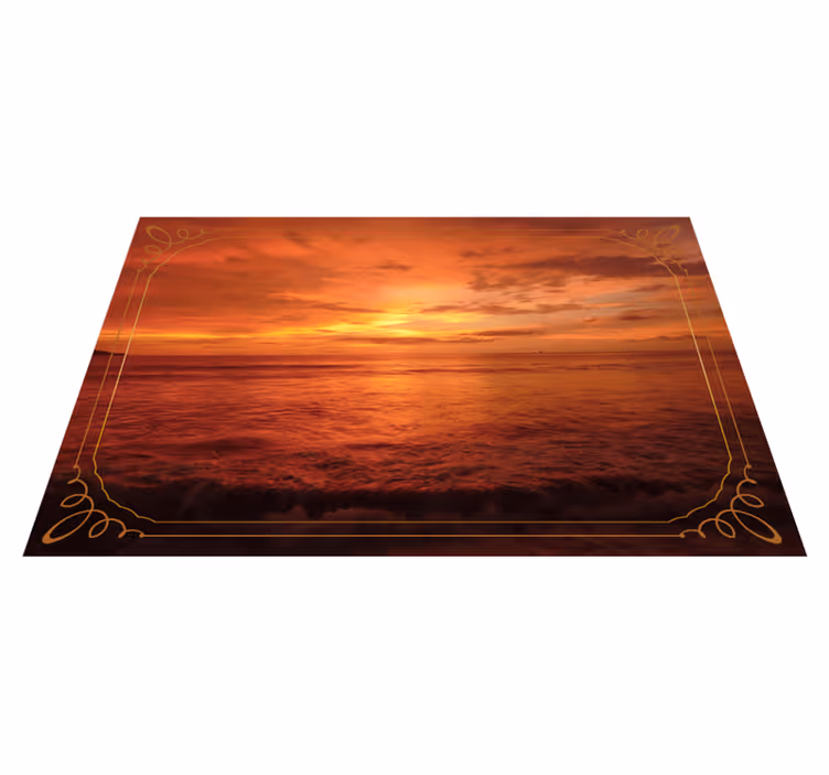 Individual mesa moderno vista al mar crepuscular - TenVinilo
