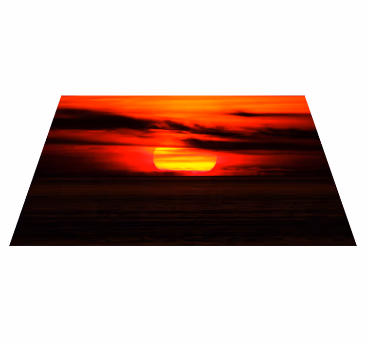 Individual mesa elegante atardecer sobre el océano - TenVinilo