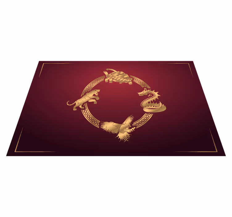 Individual mesa original emblemas de animales dorados - TenVinilo