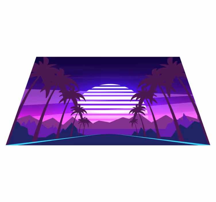 Individual mesa moderno paisaje del atardecer tropical - TenVinilo