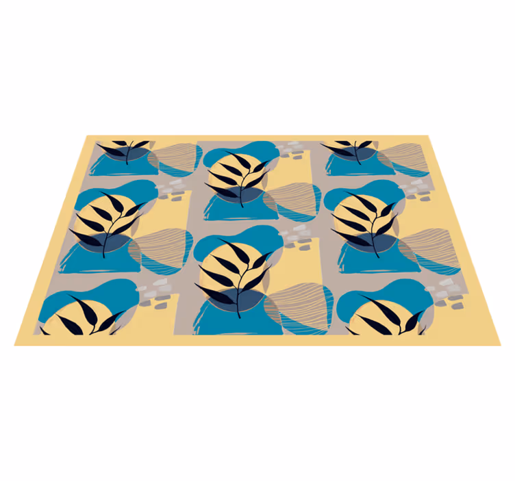 Individual mesa moderno con patrones de hojas elegantes - TenVinilo