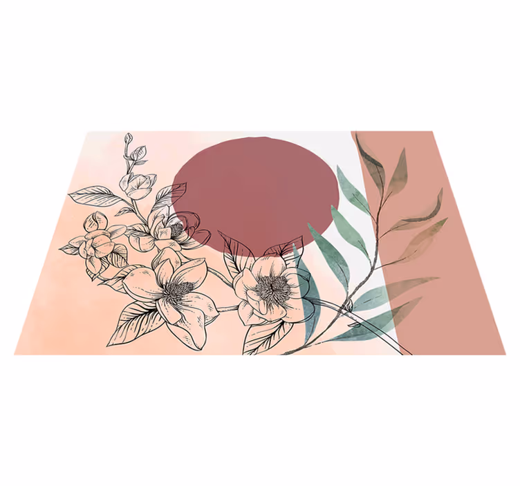 Individual mesa moderno acento floral minimalista - TenVinilo