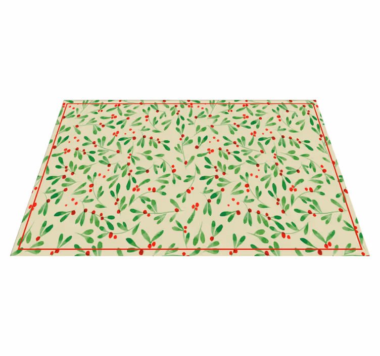 Individual mesa navideño patrón de hojas festivas - TenVinilo