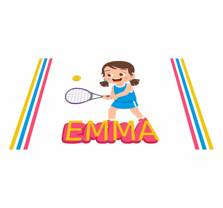 Individual mesa infantil jugador de tenis feliz - TenVinilo