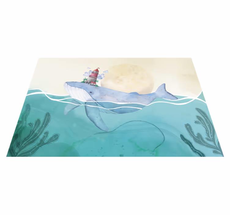 Individual mesa infantil ballena con faro - TenVinilo