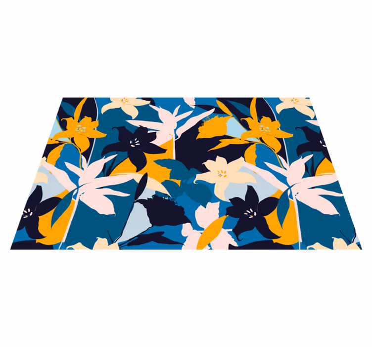 Individual mesa original patrón floral teal - TenVinilo