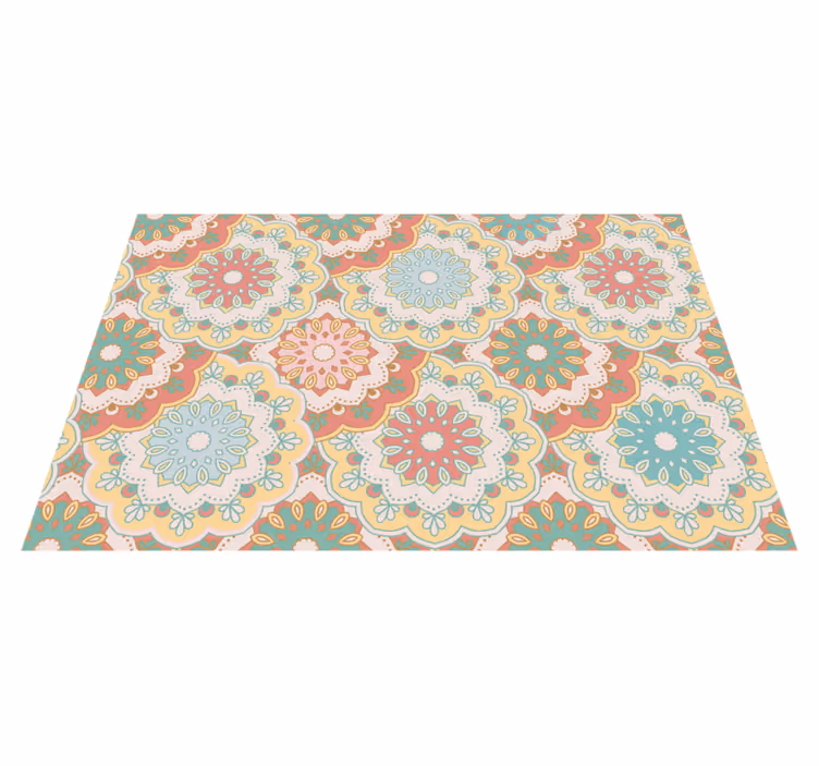 Individual de mesa patrón flores coloridas - TenVinilo