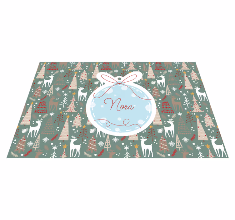 Mantel individual para navidad Patrón de bosque de navidad - TenVinilo