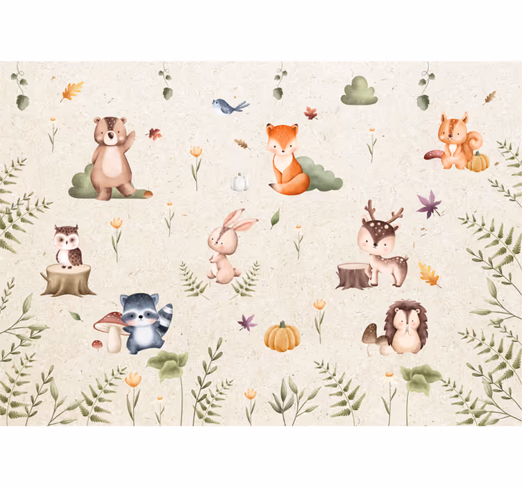 Mural para bebé animales de cuento de hadas - TenVinilo