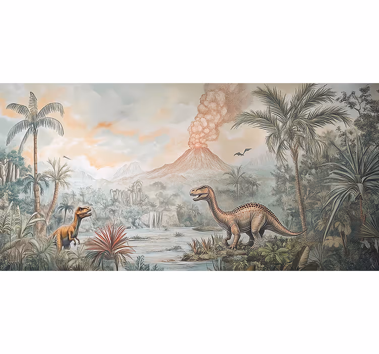 Mural infantil paisaje jurásico - TenVinilo