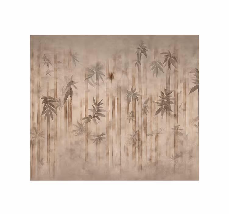 Mural para salón bosque de bambú vintage - TenVinilo