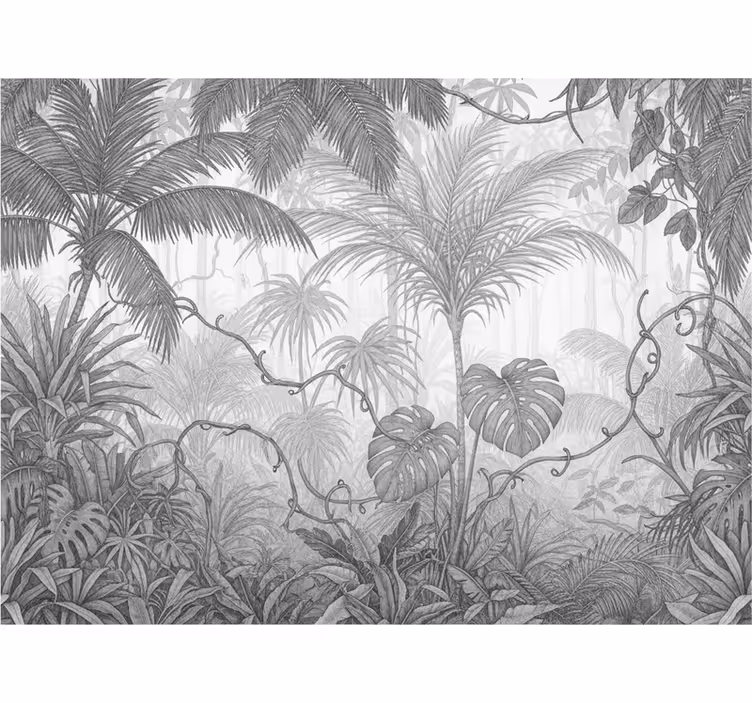 Mural de selva paisaje de danzón en las nubes - TenVinilo