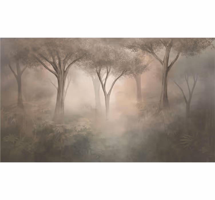 Mural de bosque bosques sepia brumosos - TenVinilo