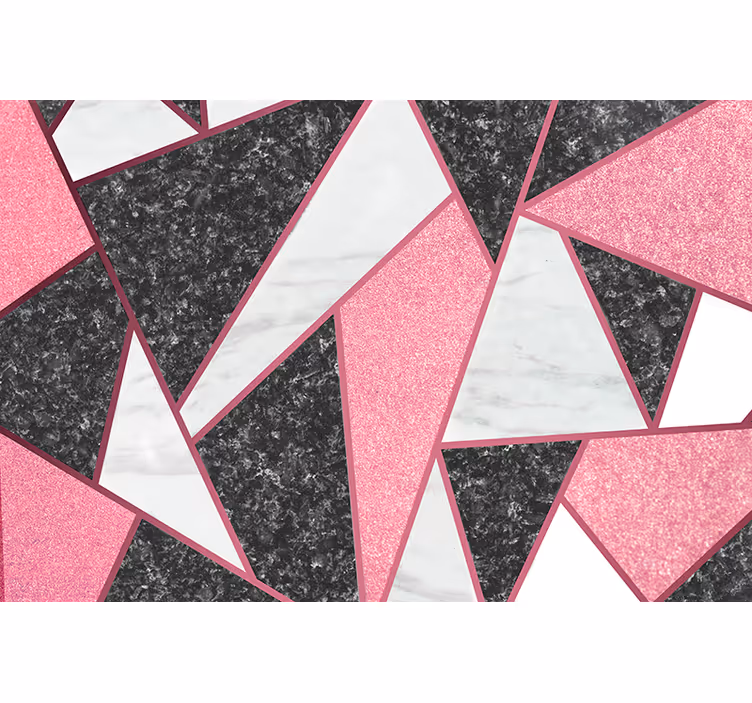 Mural para cocina formas geométricas en rosa y gris - TenVinilo