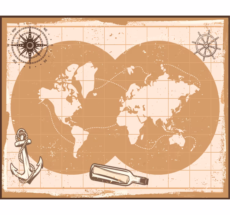 Papel mural beige alfombrilla de ratón mapa mundial - TenVinilo