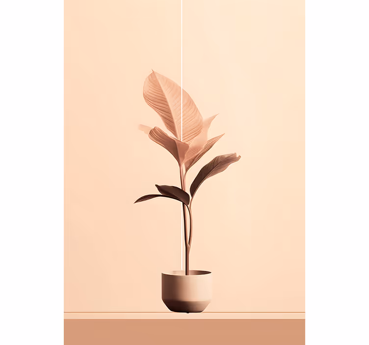 Papel mural beige planta vertical en colores beige - TenVinilo