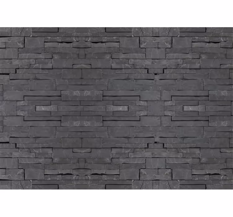Papel mural gris ladrillos negros - TenVinilo