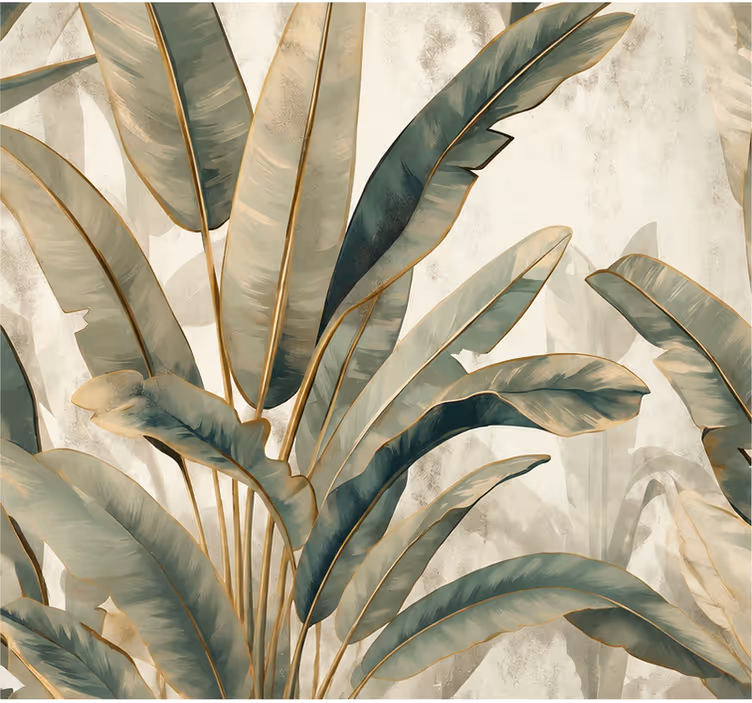 Mural de naturaleza textura de hojas de jungla arena - TenVinilo