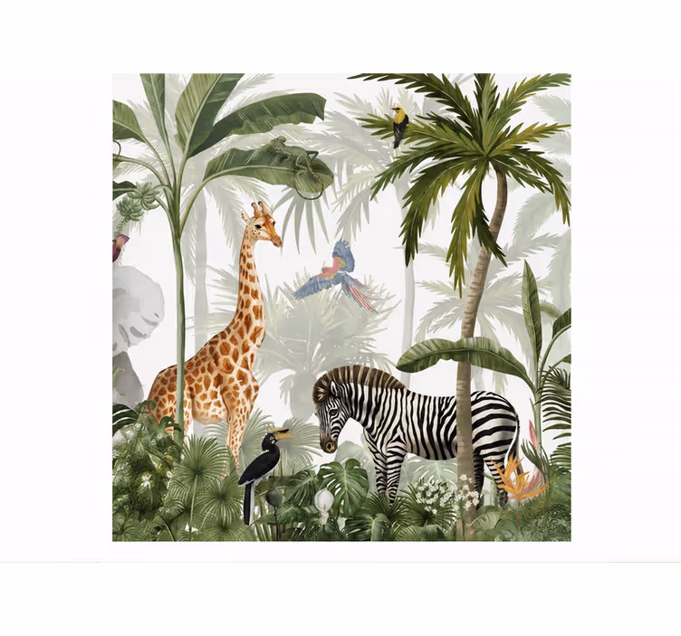 Mural de naturaleza animales de la jungla - TenVinilo