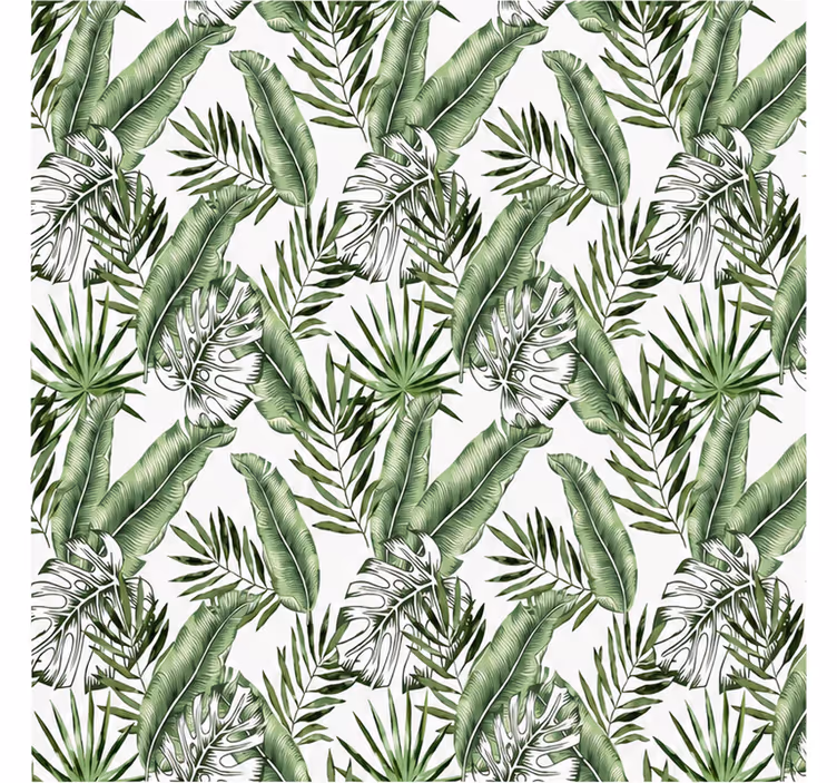 Mural de naturaleza hojas de monstera verdes - TenVinilo