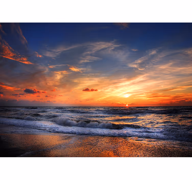 Fotomural de paisaje atardecer en la playa - TenVinilo