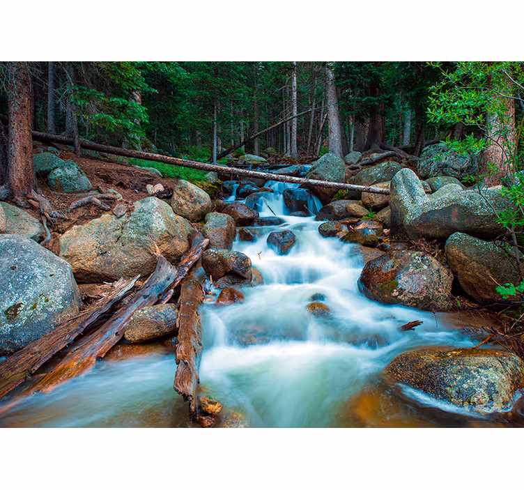 Fotomural de paisaje cascada de agua y bosque - TenVinilo