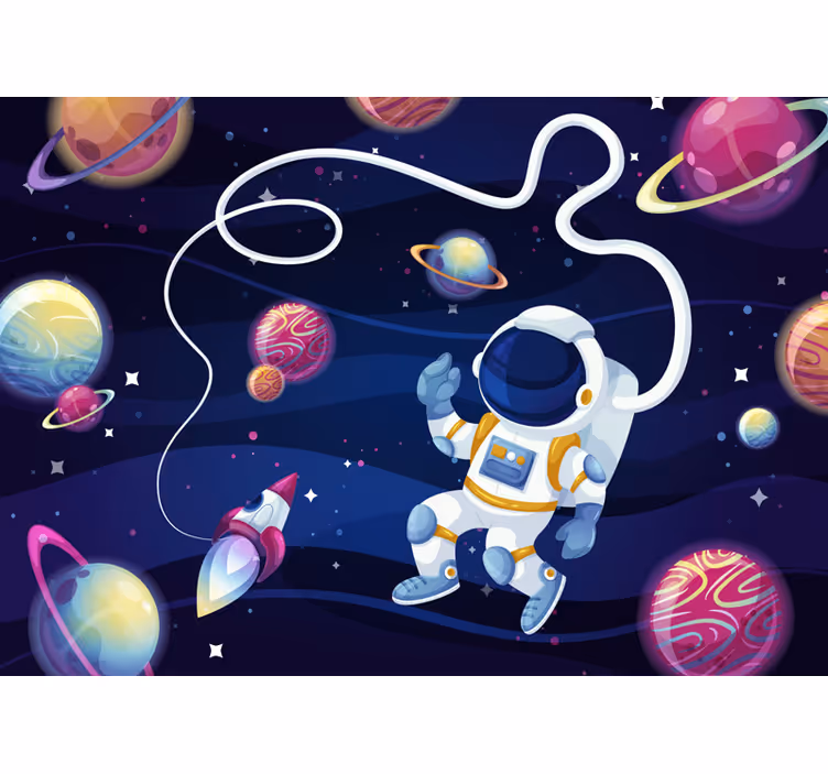 Fotomural infantil astronauta en el espacio - TenVinilo