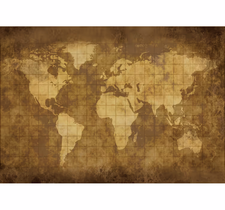 Fotomural vintage mapa del mundo para niños - TenVinilo