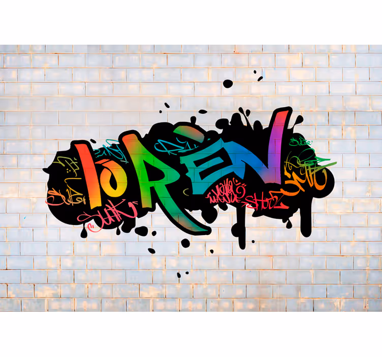 Fotomural graffiti nombre personalizable - TenVinilo