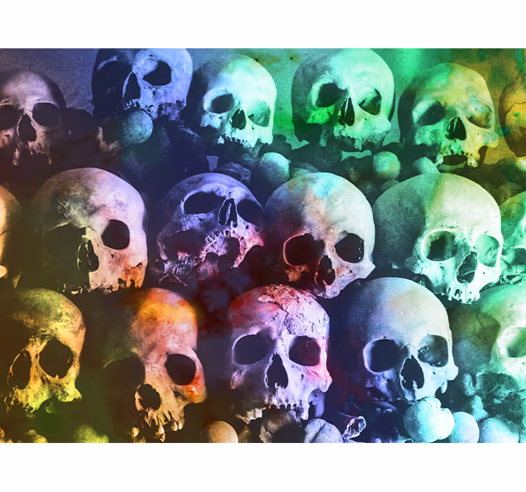 Mural graffiti calaveras y color - TenVinilo