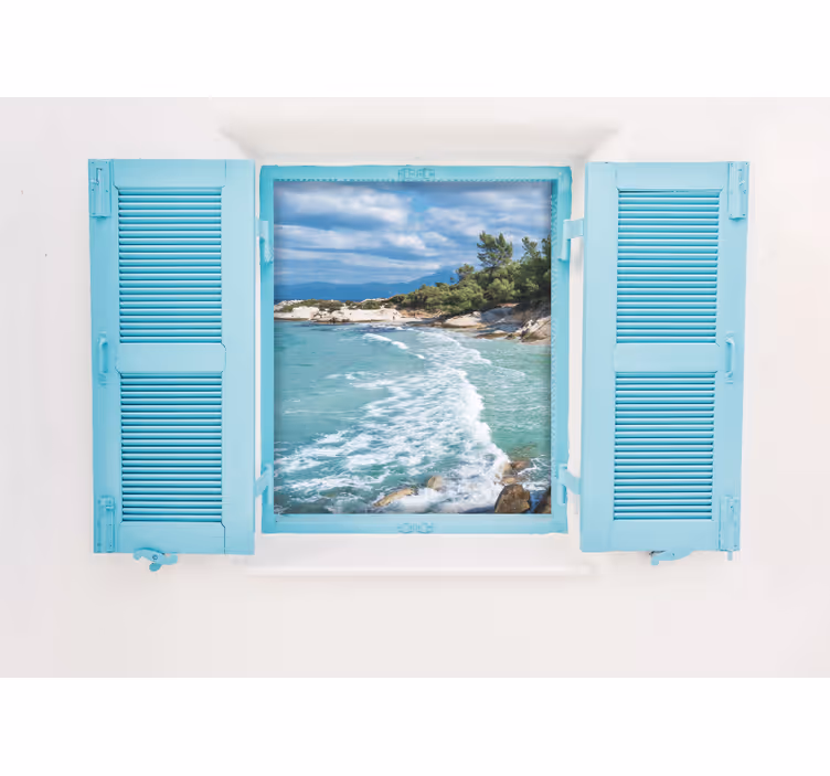 Fotomural mar Ventana con vista al mar - TenVinilo