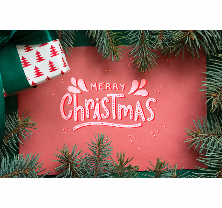 Mural para salón Feliz navidad texto - TenVinilo