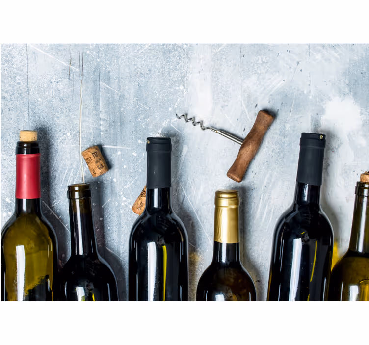 Mural de música arreglo de botellas de vino - TenVinilo