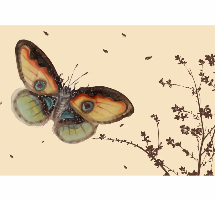 Fotomural retro Hermosa mariposa vintage - TenVinilo