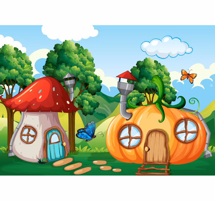 Murales infantiles Bosque de fantasía para niños - TenVinilo