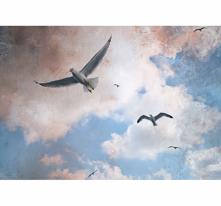 Mural para salón Cielo abierto con pájaros volando - TenVinilo