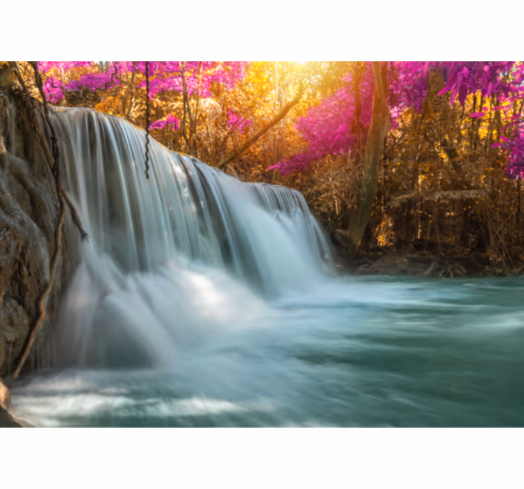 Fotomural de cascada Paisaje de primavera con - TenVinilo