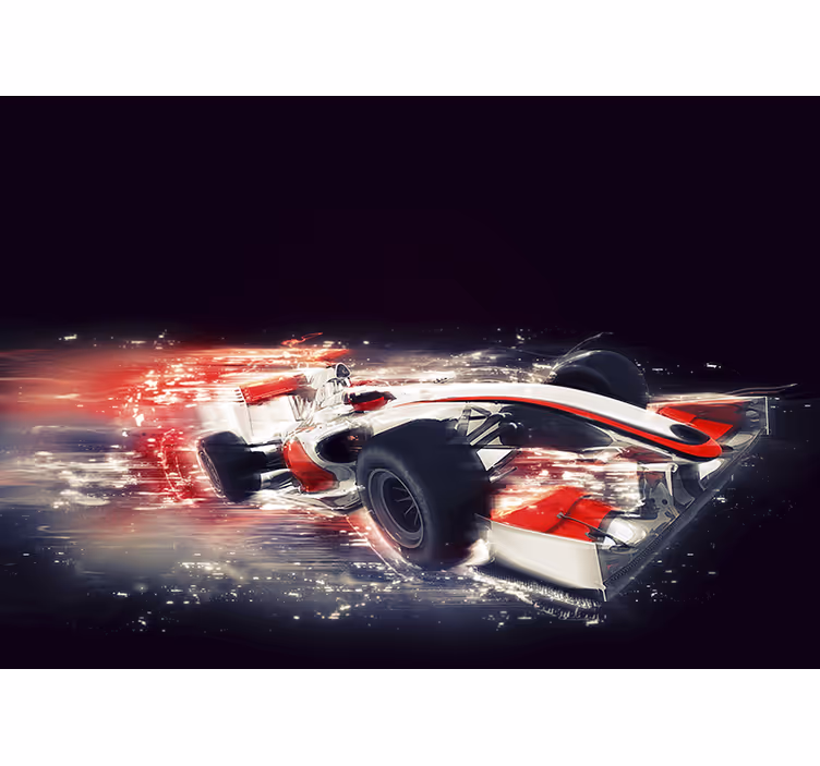 Mural de vehículos coche de carreras en movimiento - TenVinilo