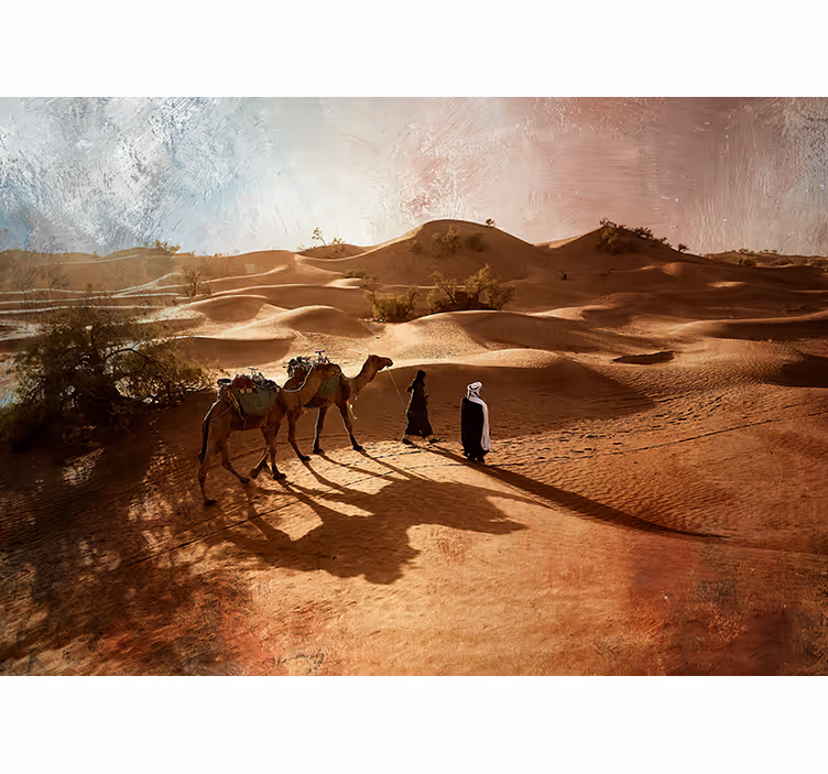 Mural de desierto viaje de la caravana - TenVinilo