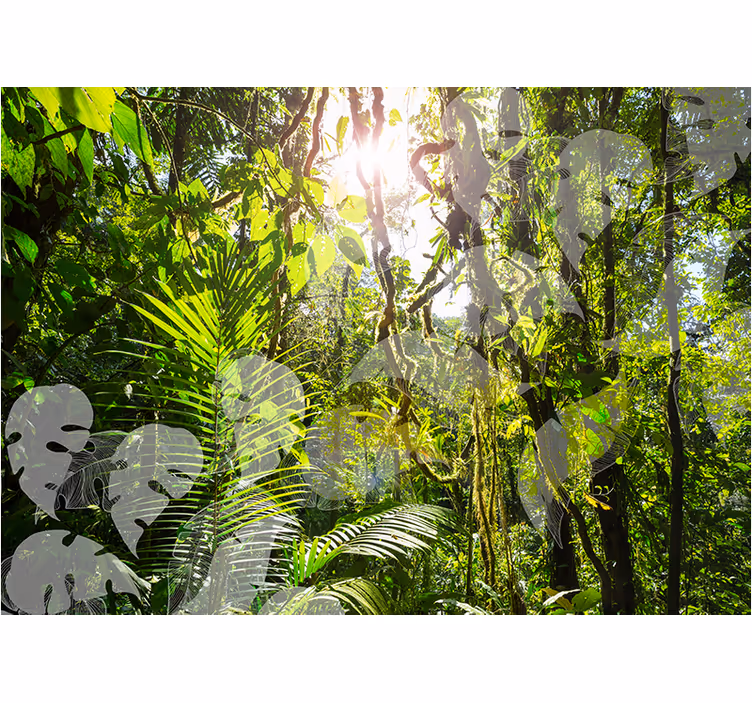 Mural de naturaleza refugio de exuberante vegetación - TenVinilo