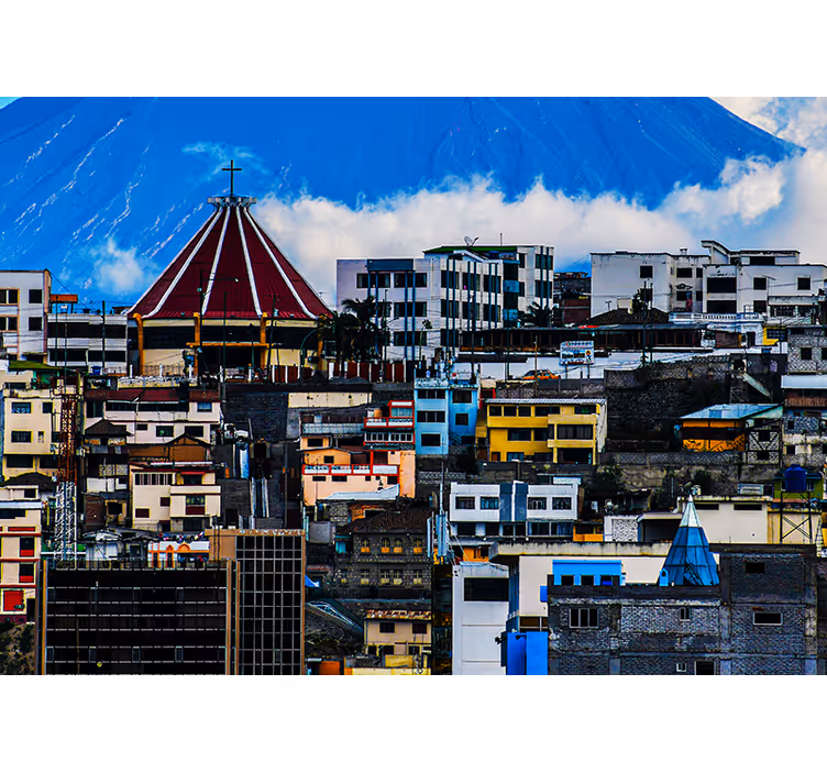 Fotomural ciudad Coloridas casas de ecuador - TenVinilo