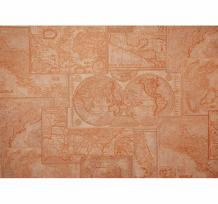 Mural mapamundi mapas del mundo vintage - TenVinilo