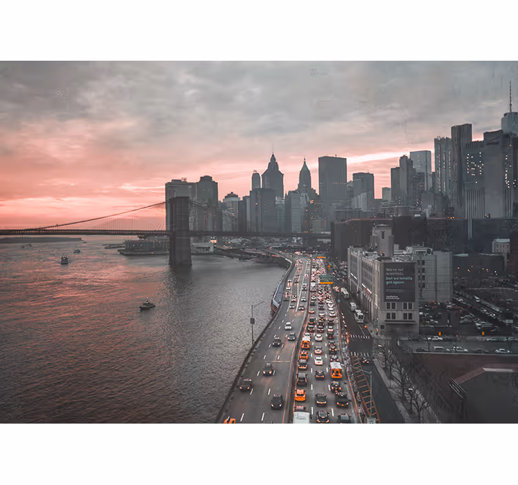 Mural new york panorama urbano de manhattan - TenVinilo