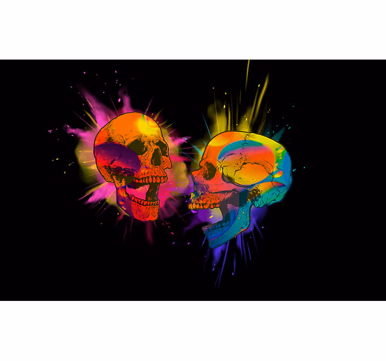 Fotomural de amor Fotomural amor punk dos calaveras multicolores - TenVinilo