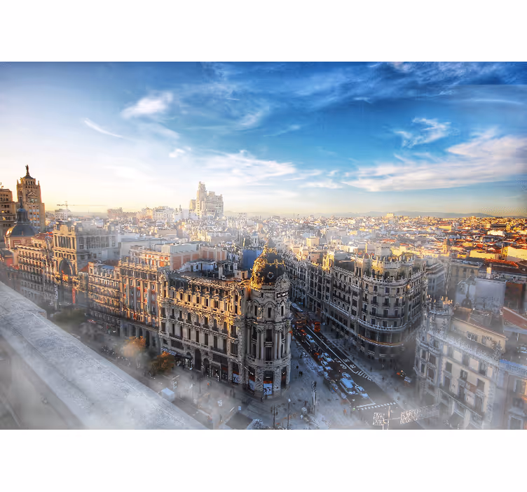 Mural de madrid vista de la ciudad de madrid - TenVinilo