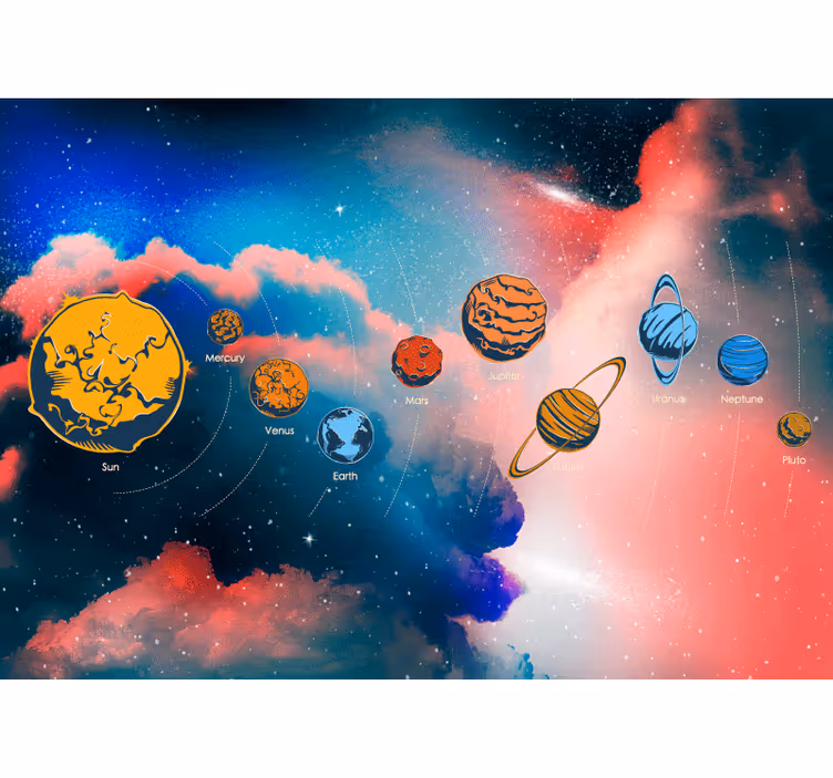 Mural del espacio exploración del sistema solar - TenVinilo