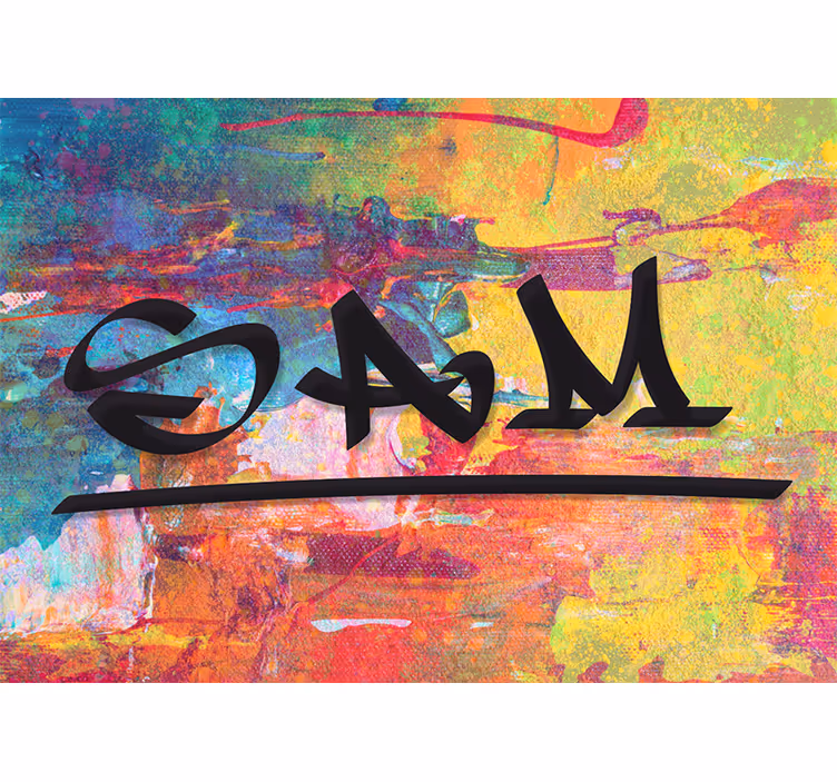 Fotomural personalizable Fondo de pintura salpicada con nombre - TenVinilo